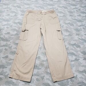 L.L. Bean Pants Womens 8P Tan Cargo Pockets Straight Leg Outdoor Hiking